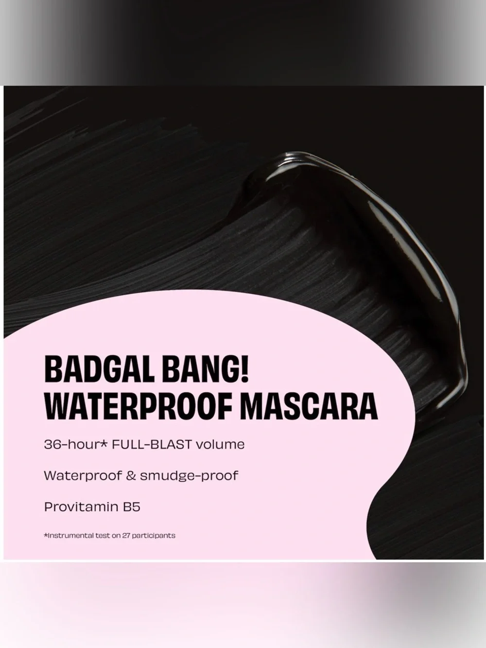 Benefit cosmetics BADgal BANG Volumizing Waterproof Mascara- Intense Pitch Black